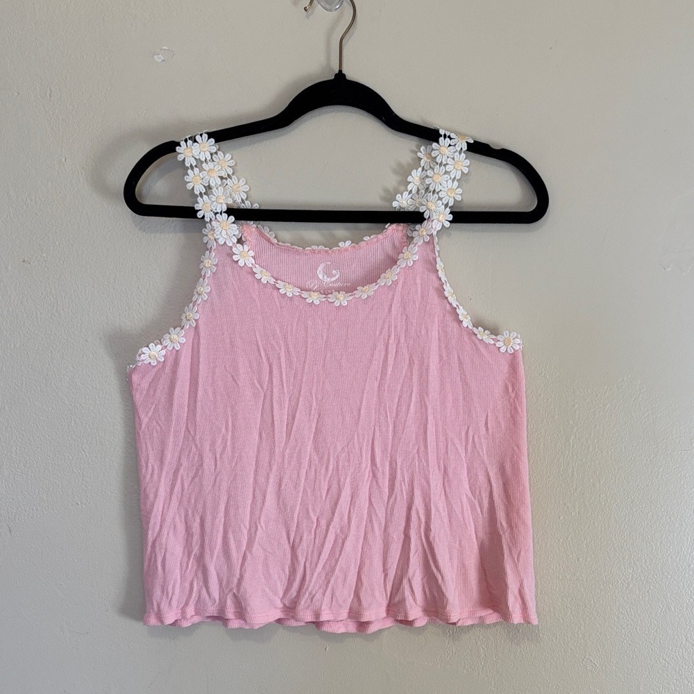 Pj Couture Pink Daisy Trim Camisole